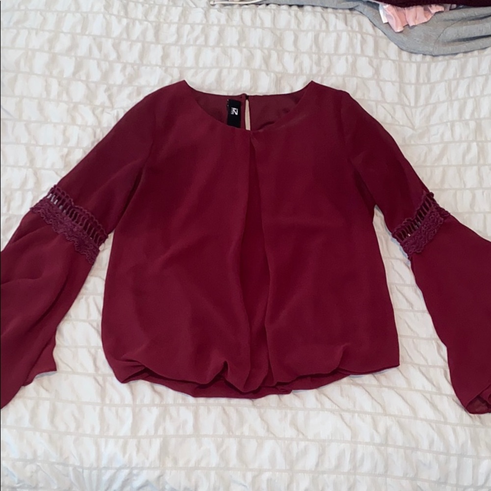 Maroon long sleeve top